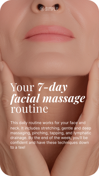 Simple workbook page: your 7-day facial massage routine